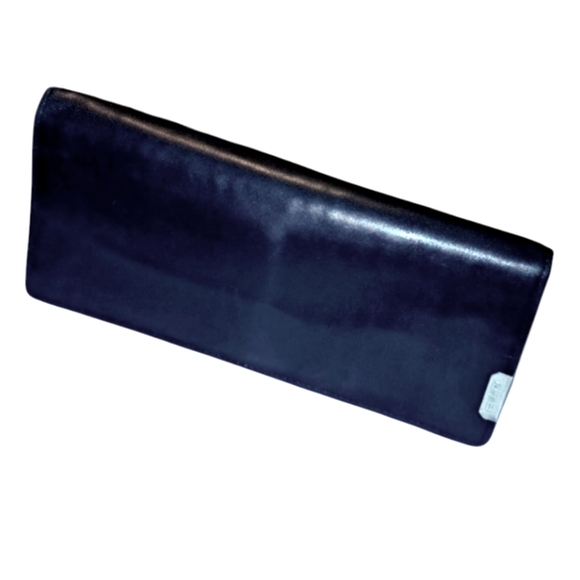 Mano Selection Fine Leather Black Ladies Wallet, Clutch with Monogram.Snap Close - Picture 2 of 8